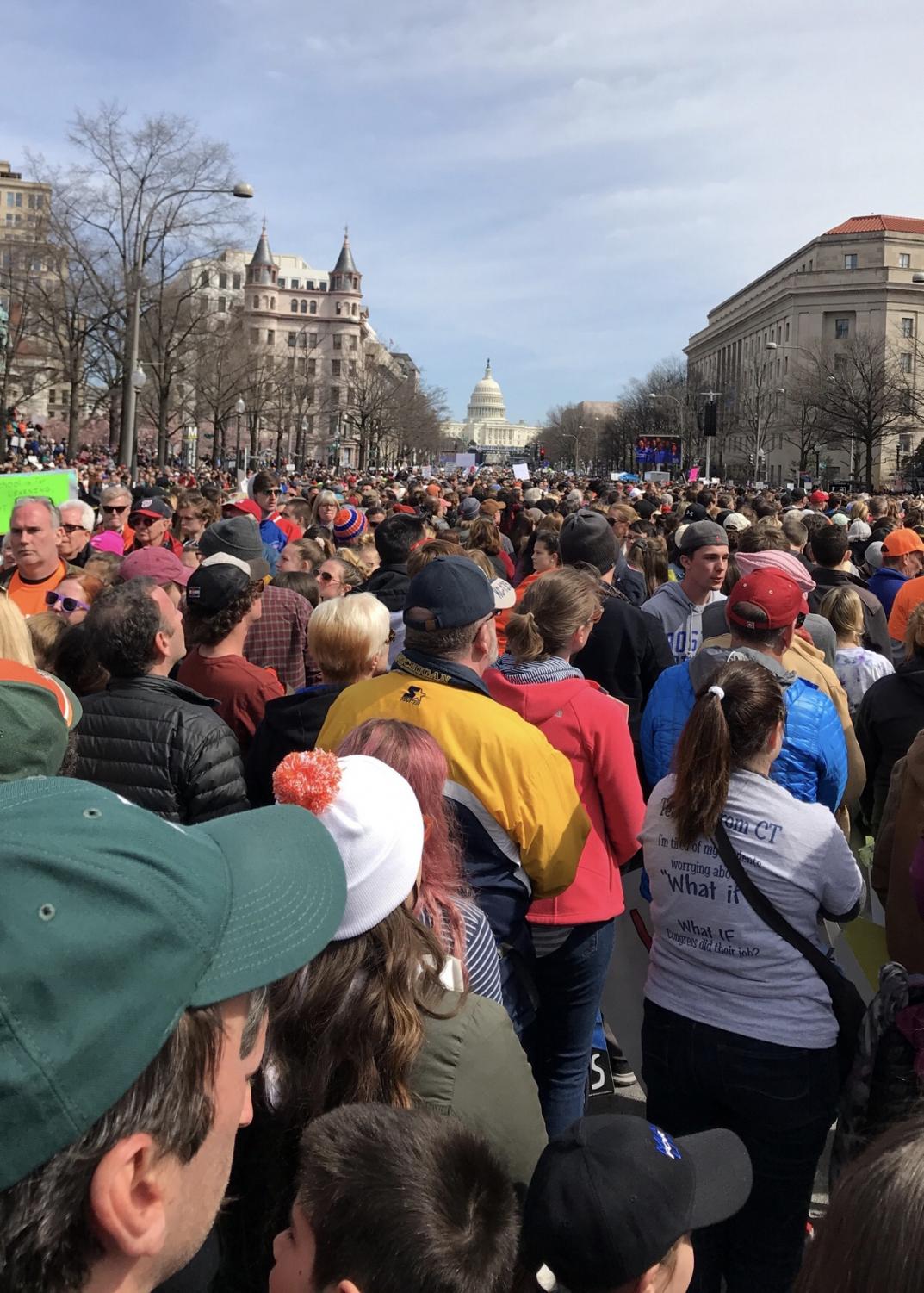 Protesters march for the school shootings and gun legislation in New York on Saturday, March 24th.