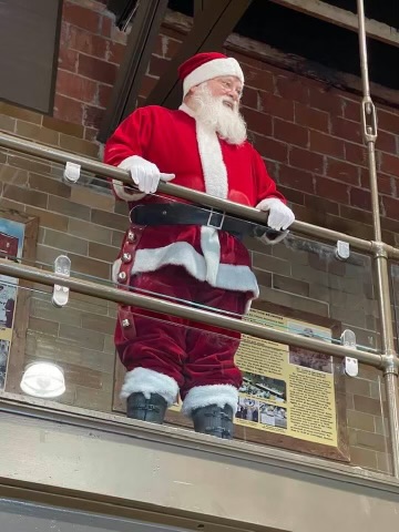 Santa focuses on his job, to serve the kids.