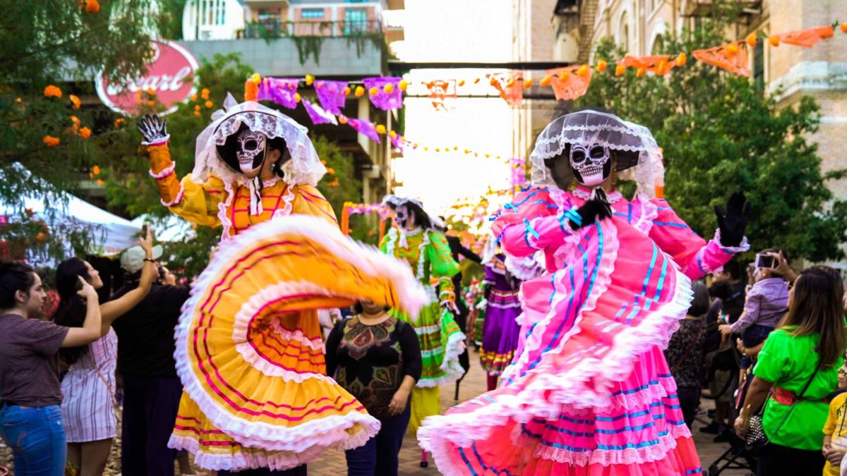 The parade in Mexico celebrating is Dia De Los Muertos with elaborate costumes.
Photo Credit: Adventure.com